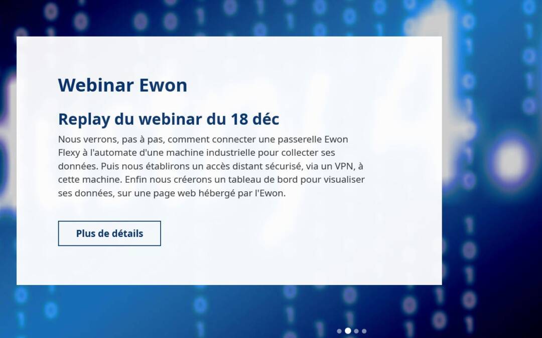 Ewon Flexy : Replay du webinar du 18 déc 2020 – création d’un accès distant à une machine et visualisation des données